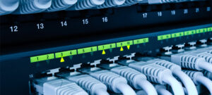 Netzwerkkabel an einem Switch